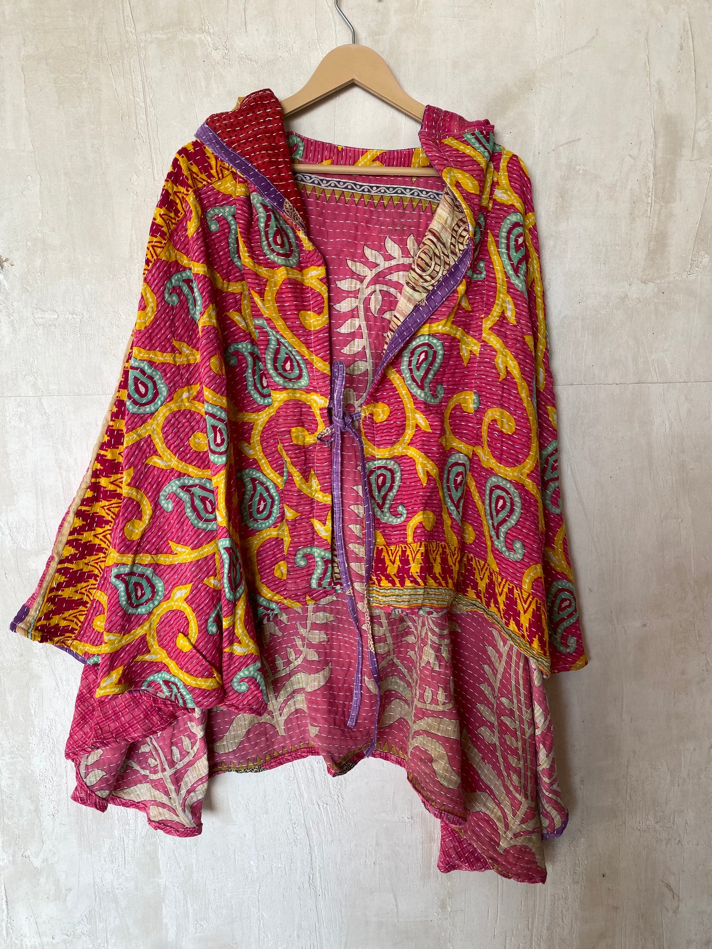 Kantha Hood Poncho KHDK 106