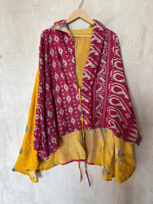 Kantha Hood Poncho KHDK 107