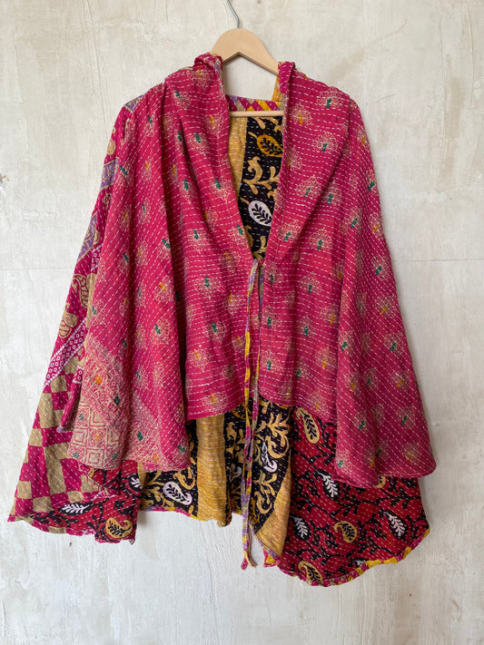 Kantha Hood Poncho KHDK 108