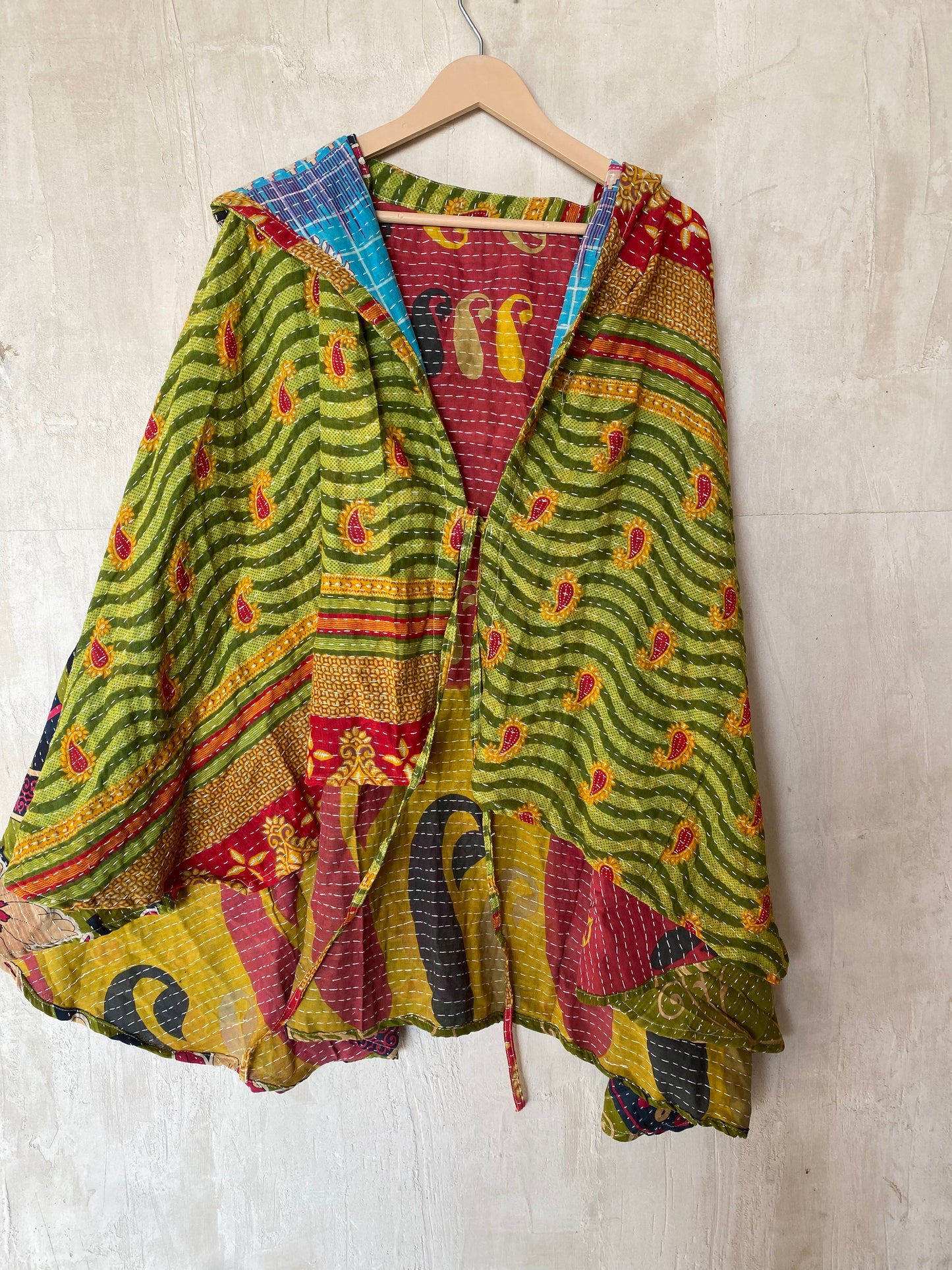 Kantha Hood Poncho KHDK 109