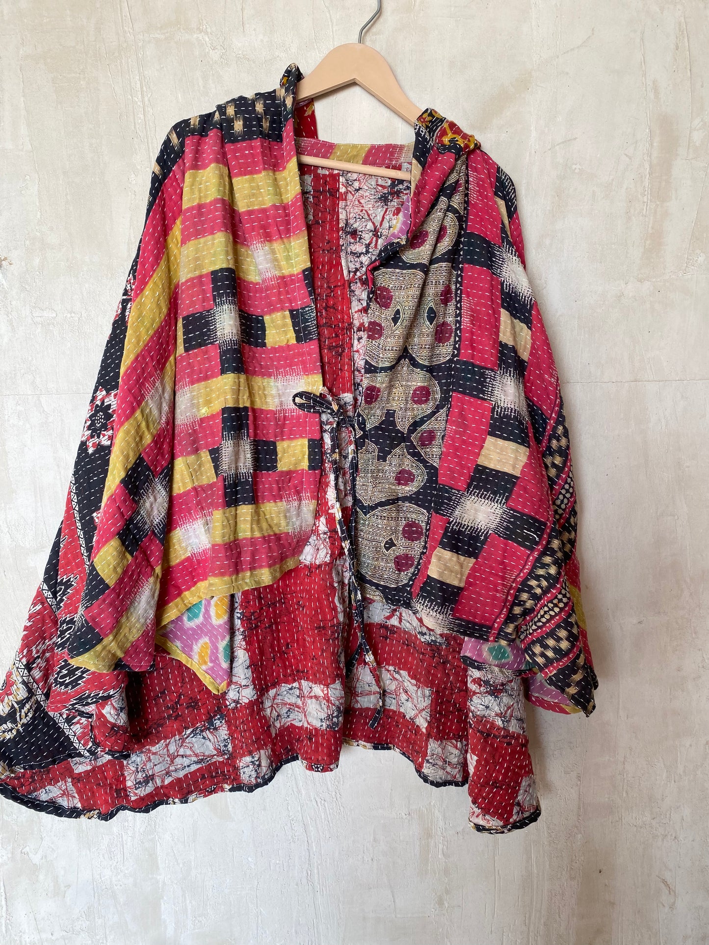 Kantha Hood Poncho KHDK 110