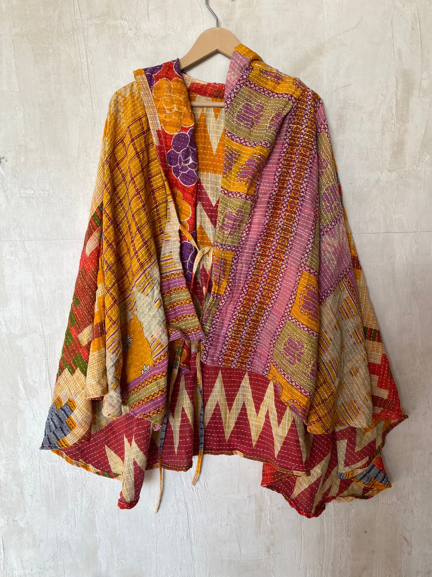 Kantha Hood Poncho KHDK 114