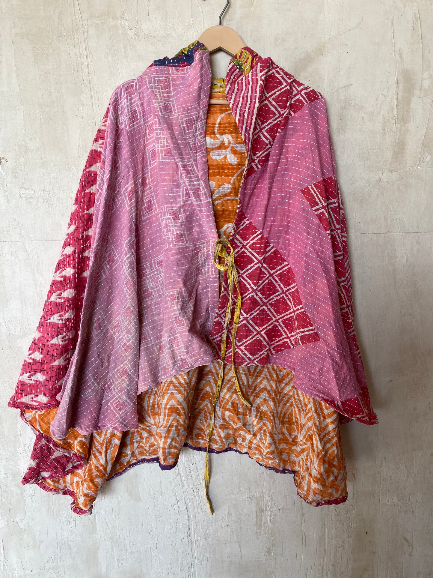 Kantha Hood Poncho KHDK 115