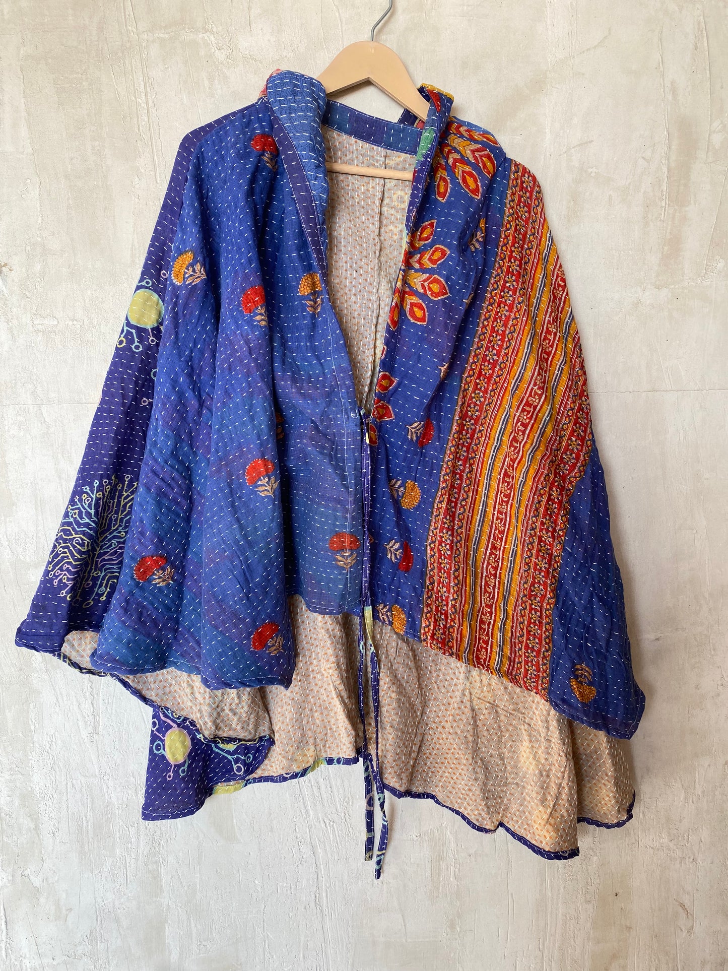 Kantha Hood Poncho KHDK 123