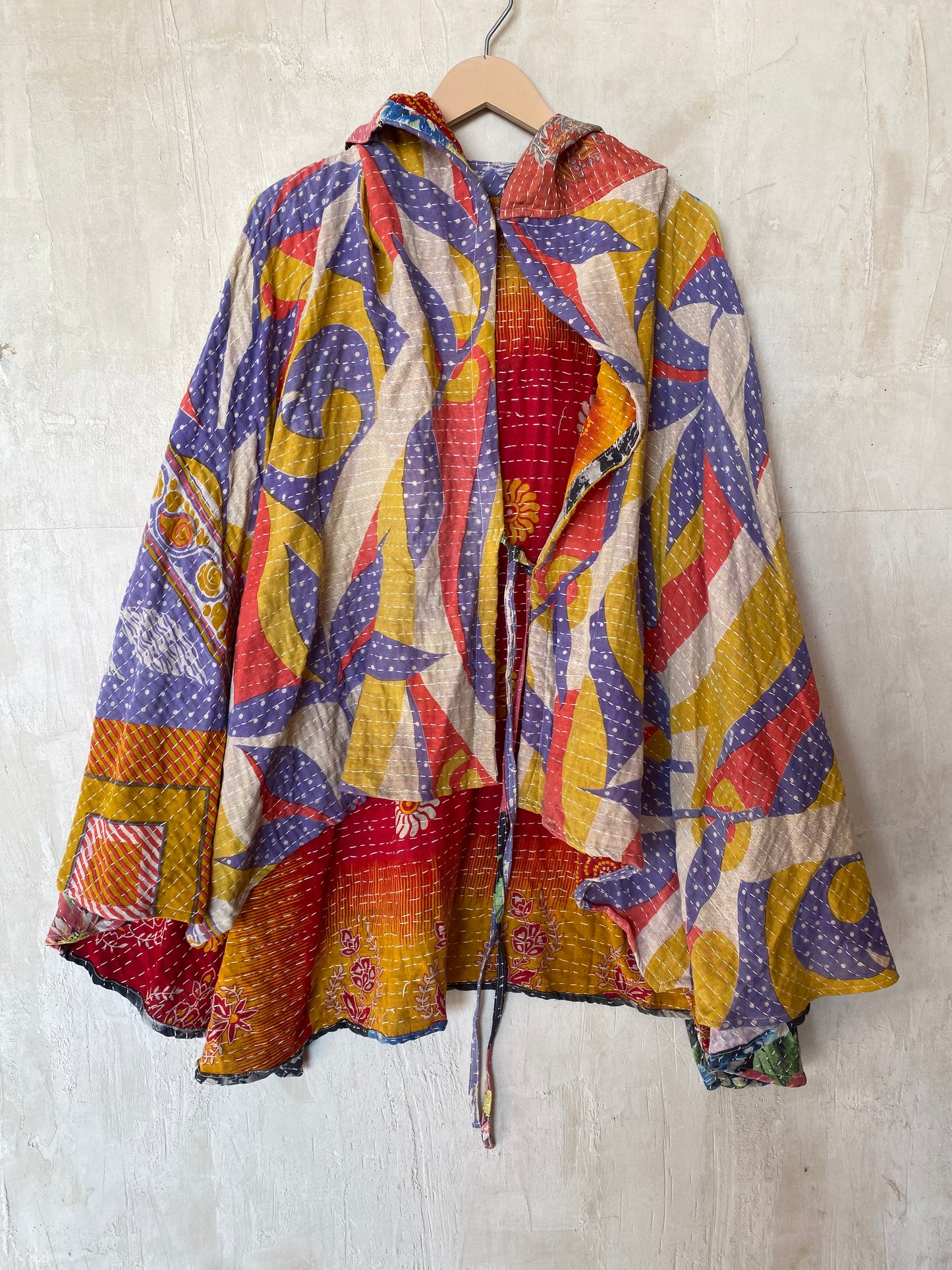 Kantha Hood Poncho KHDK 127