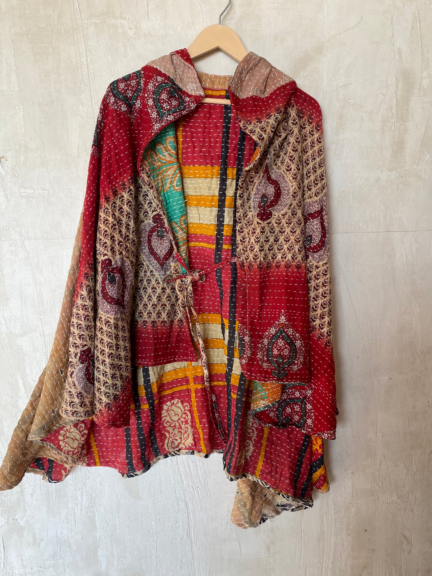 Kantha Hood Poncho KHDK 129