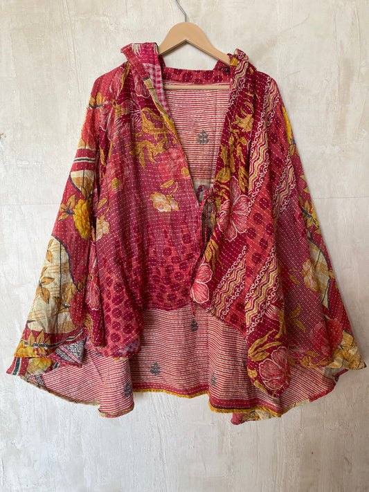 Kantha Hood Poncho KHDK 132