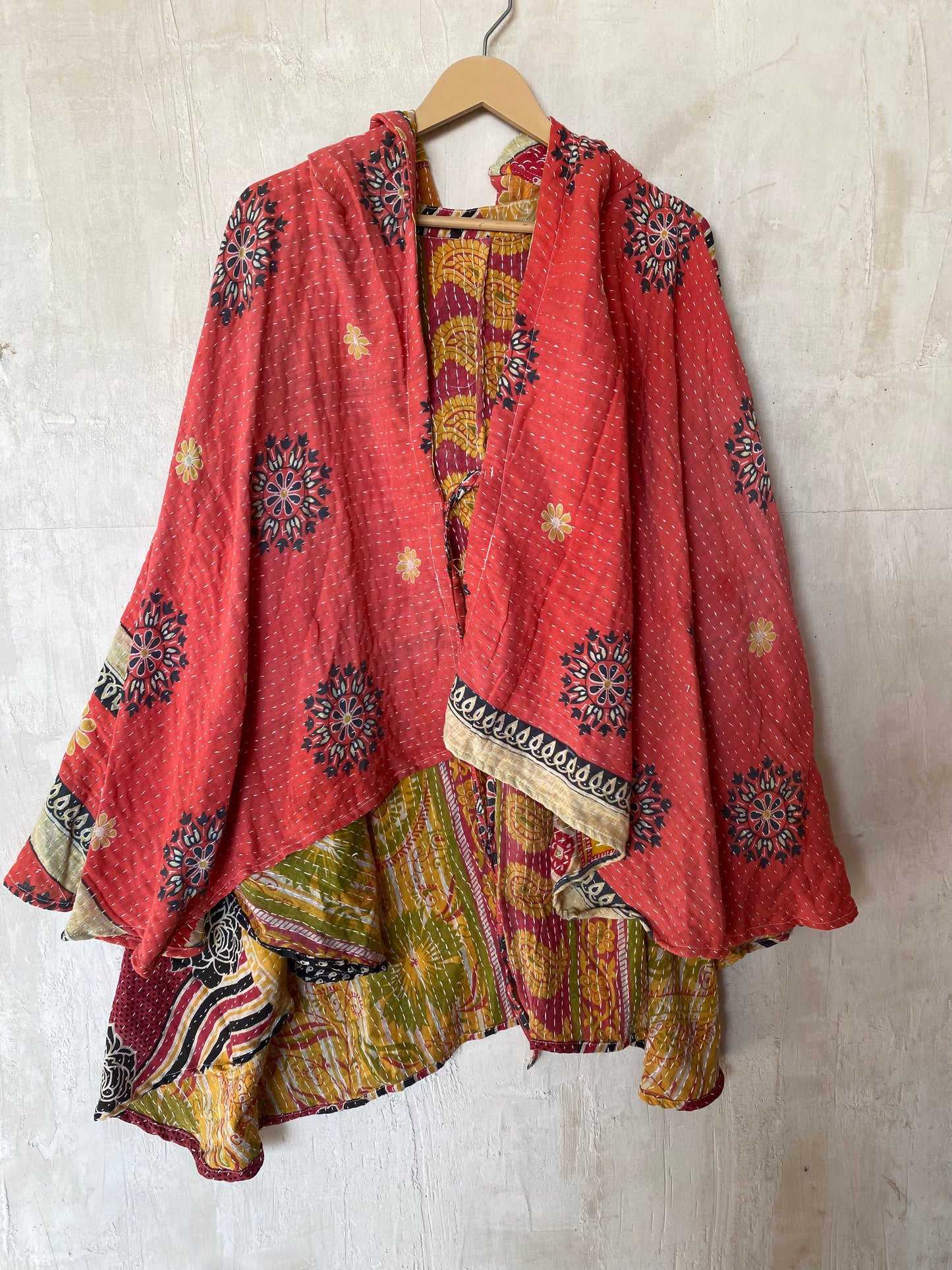 Kantha Hood Poncho KHDK 134