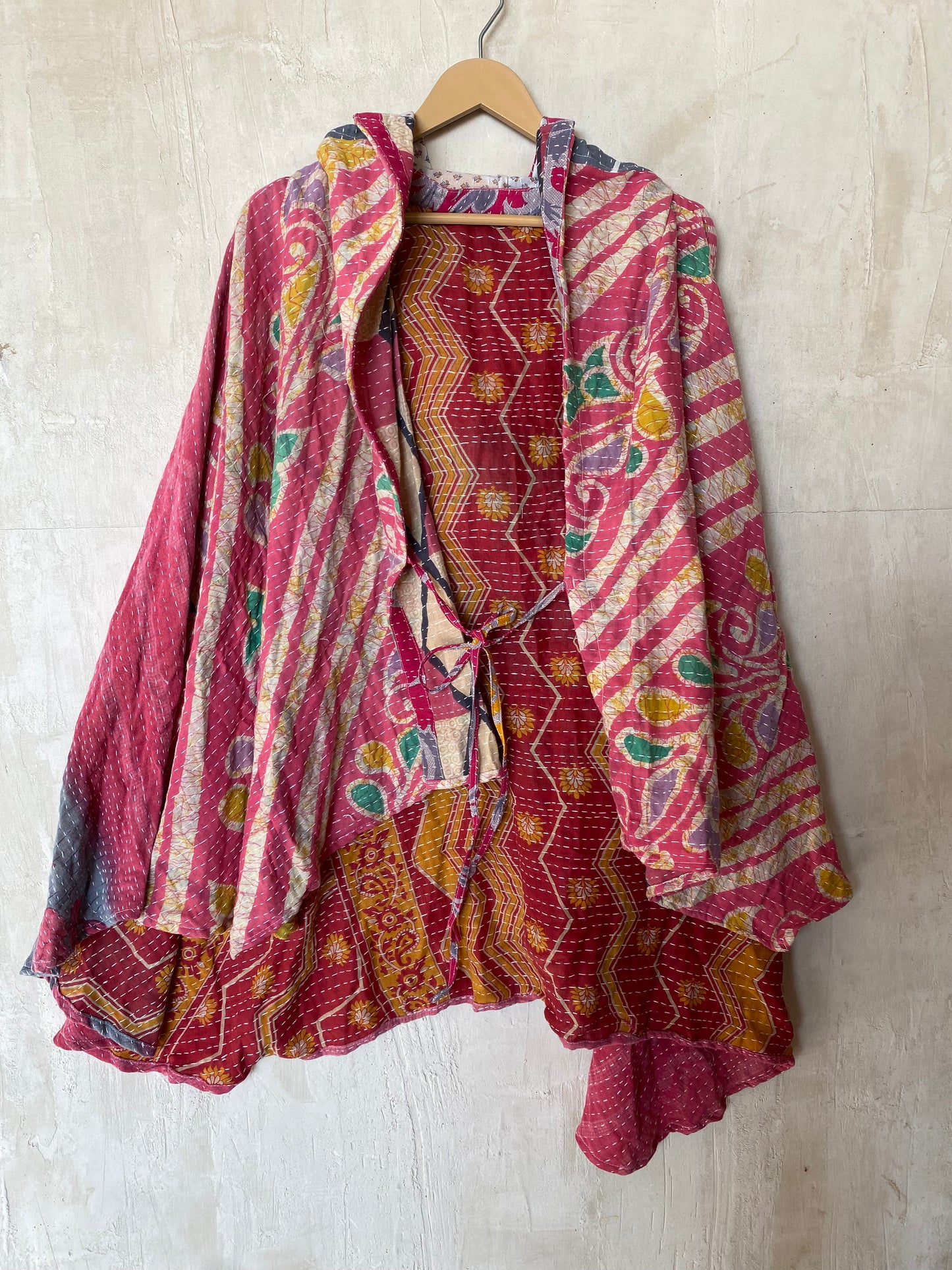 Kantha Hood Poncho KHDK 135