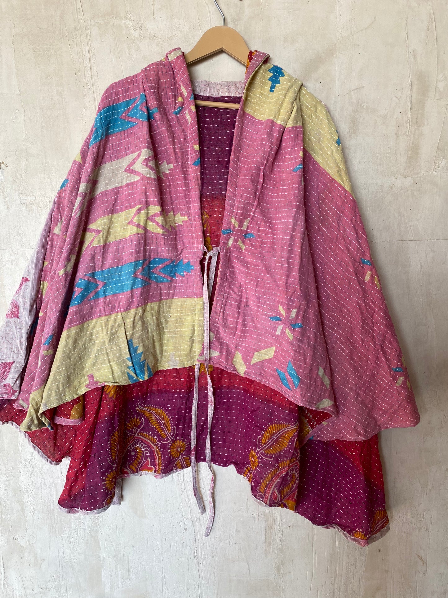 Kantha Hood Poncho KHDK 139