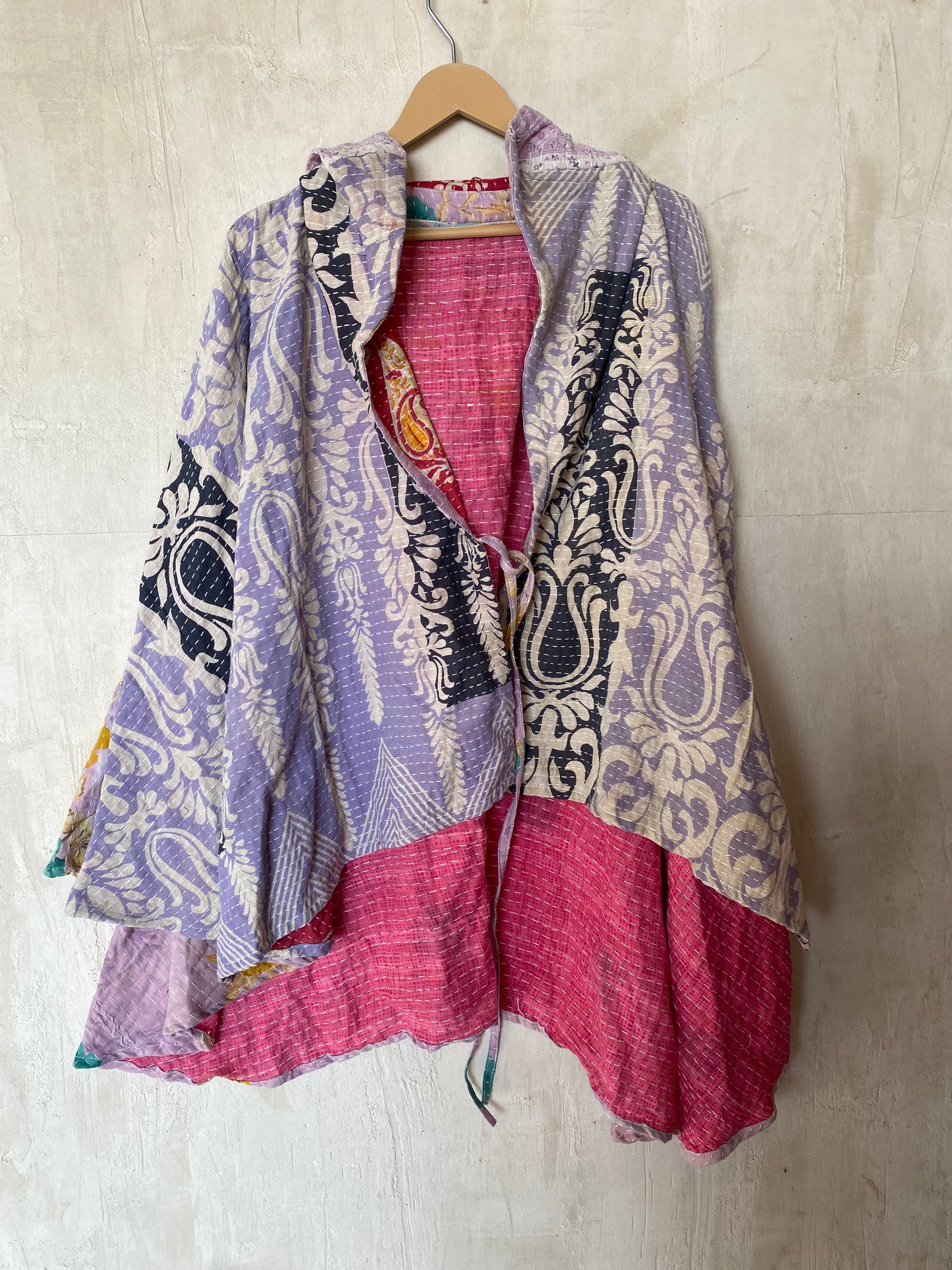 Kantha Hood Poncho KHDK 14