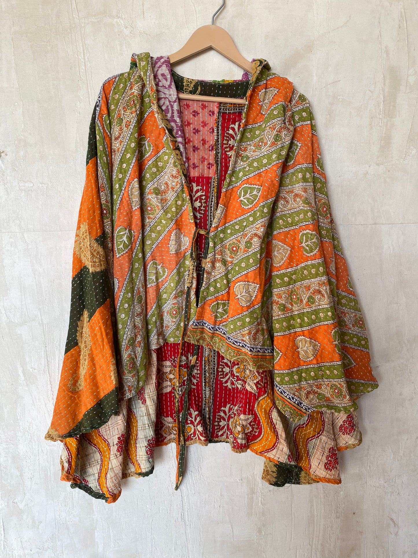 Kantha Hood Poncho KHDK 141