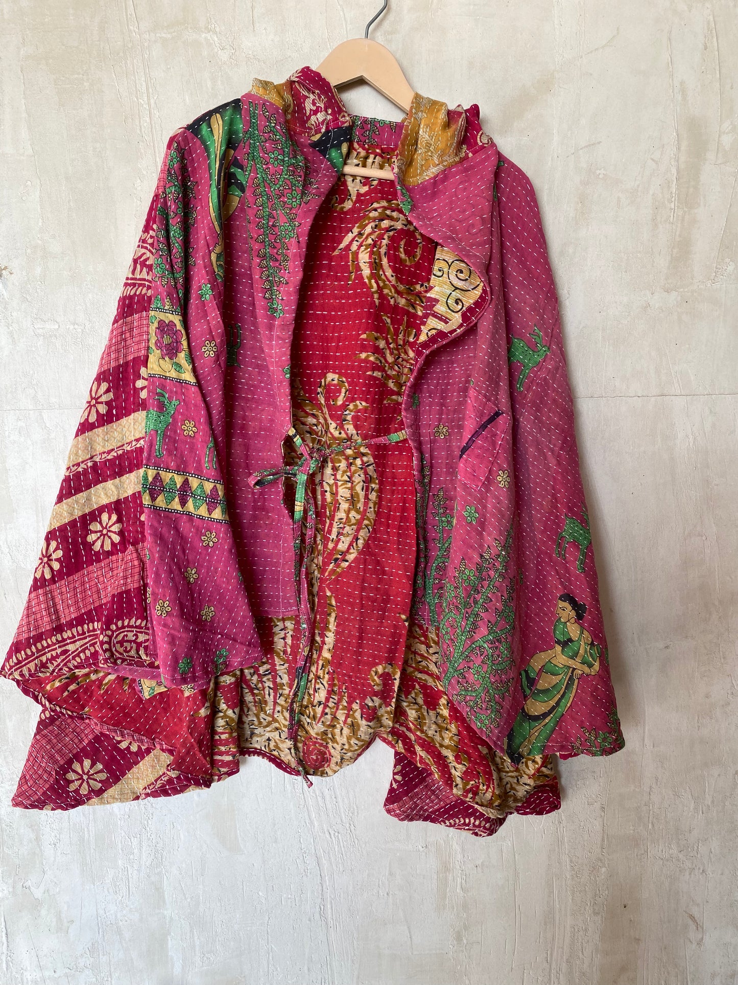 Kantha Hood Poncho KHDK 142