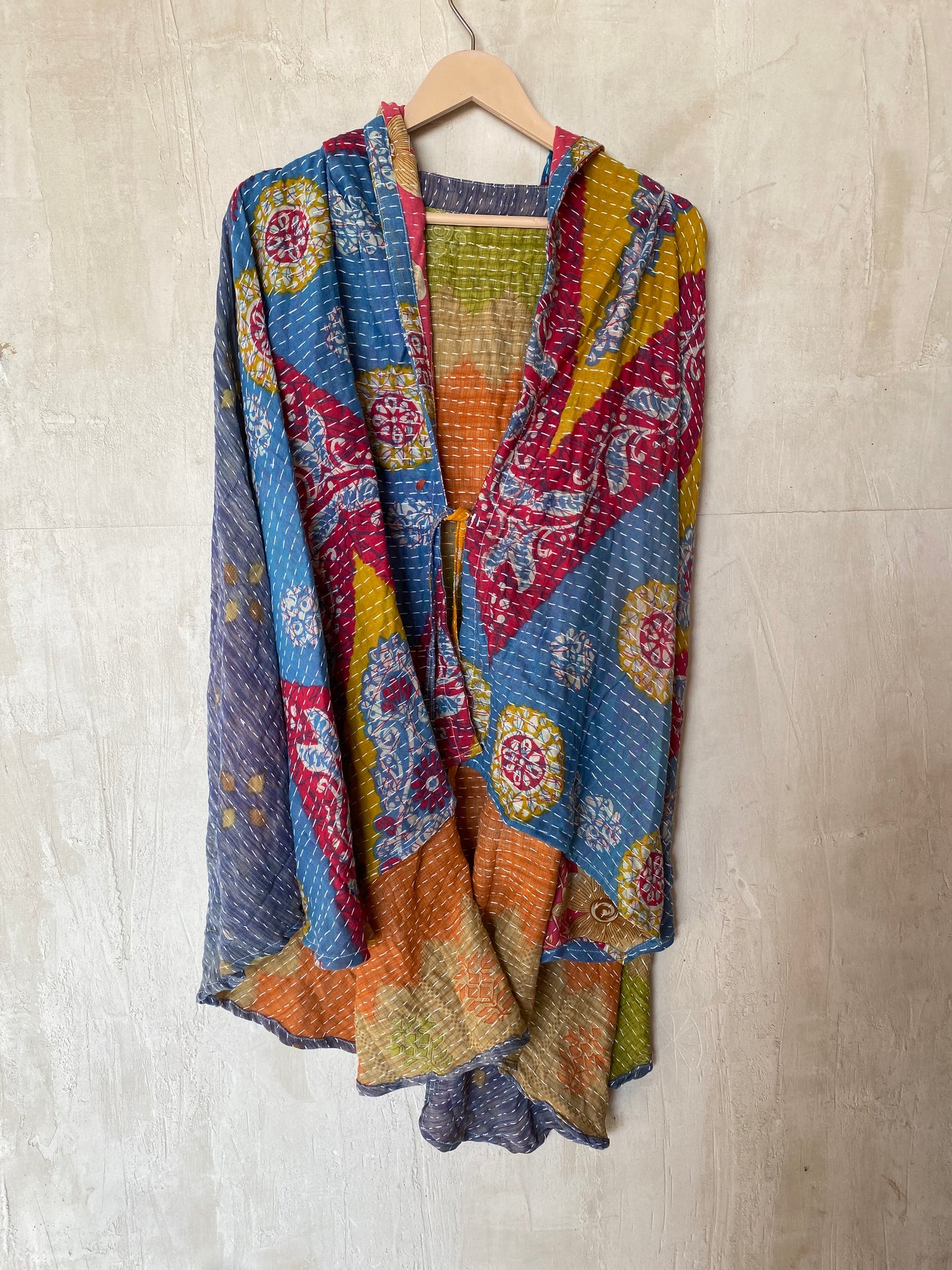 Kantha Hood Poncho KHDK 143