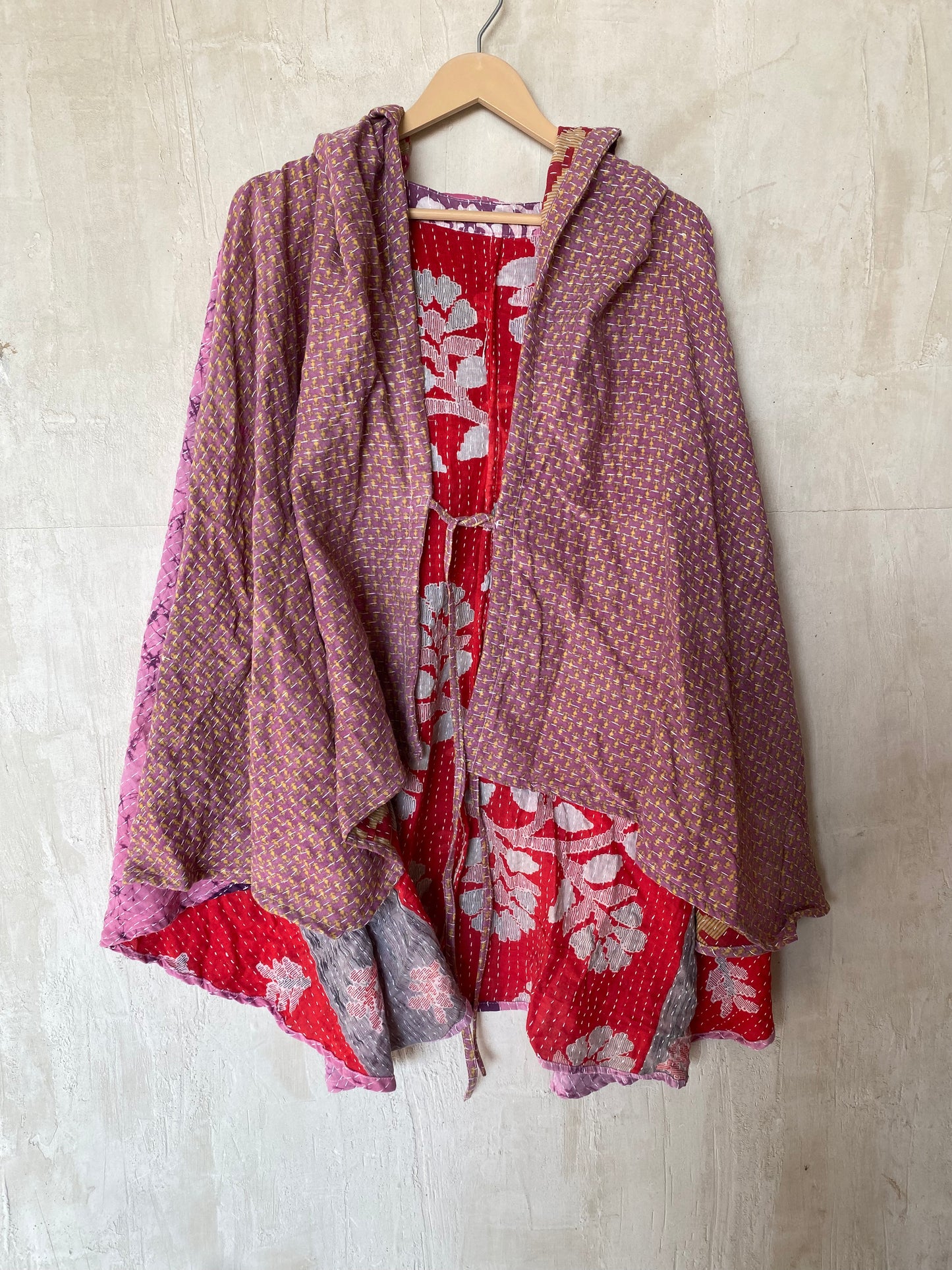 Kantha Hood Poncho KHDK 146