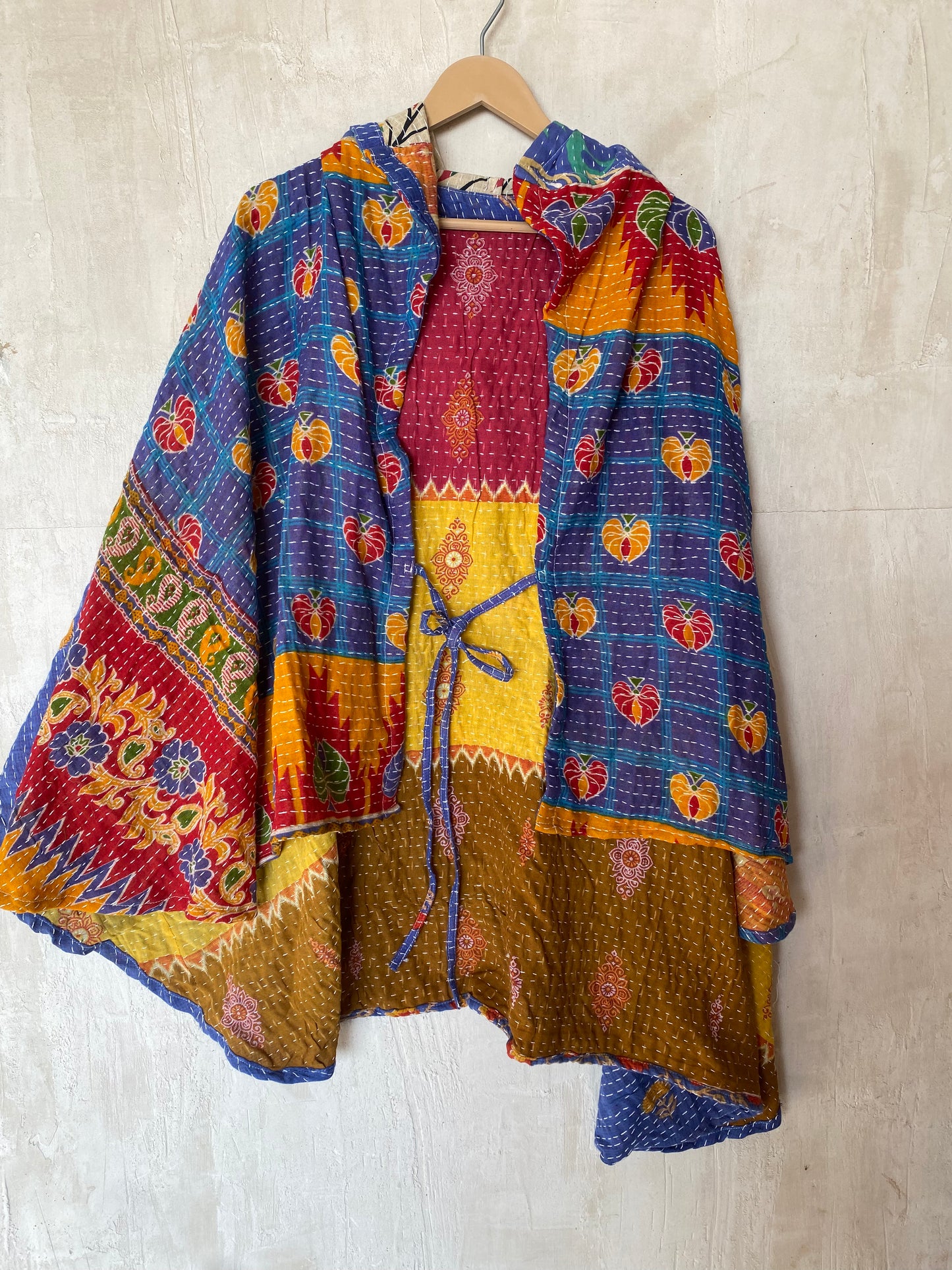 Kantha Hood Poncho KHDK 147