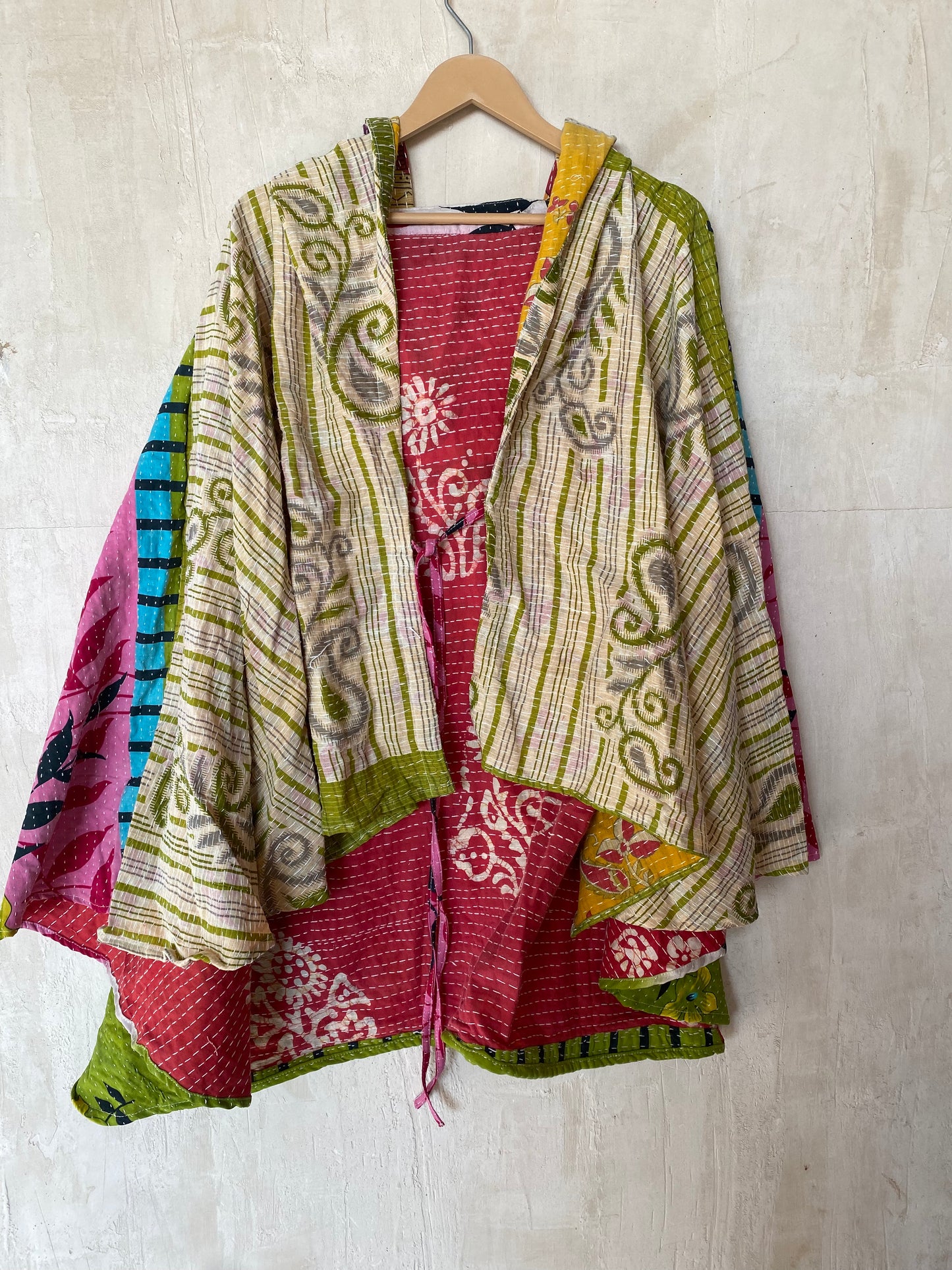 Kantha Hood Poncho KHDK 148