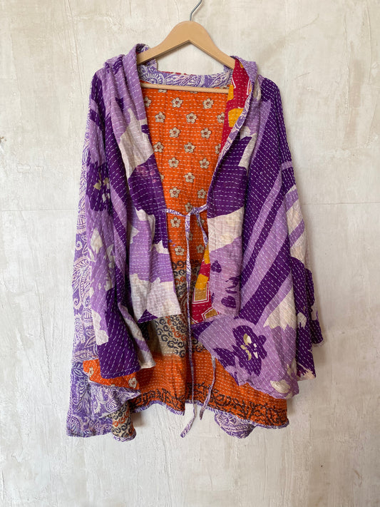 Kantha Hood Poncho KHDK 150