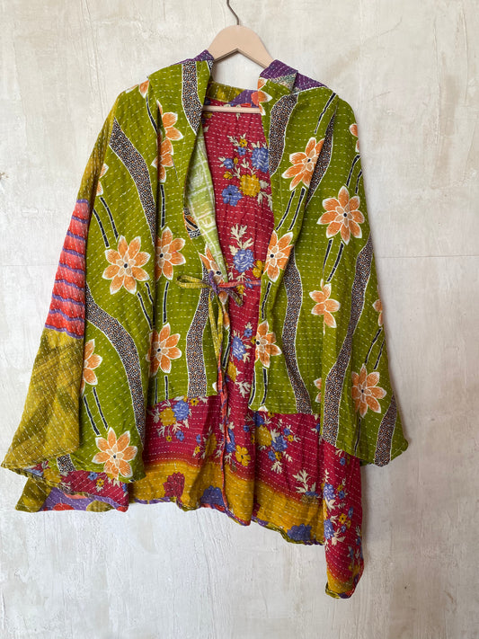 Kantha Hood Poncho KHDK 153