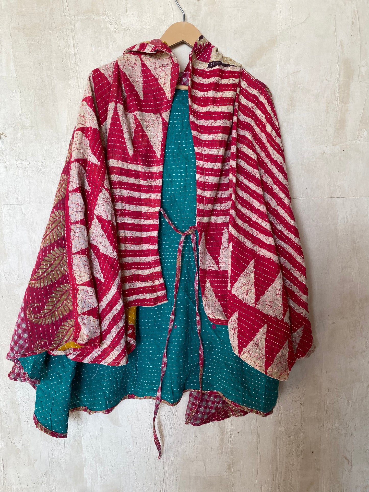 Kantha Hood Poncho KHDK 155