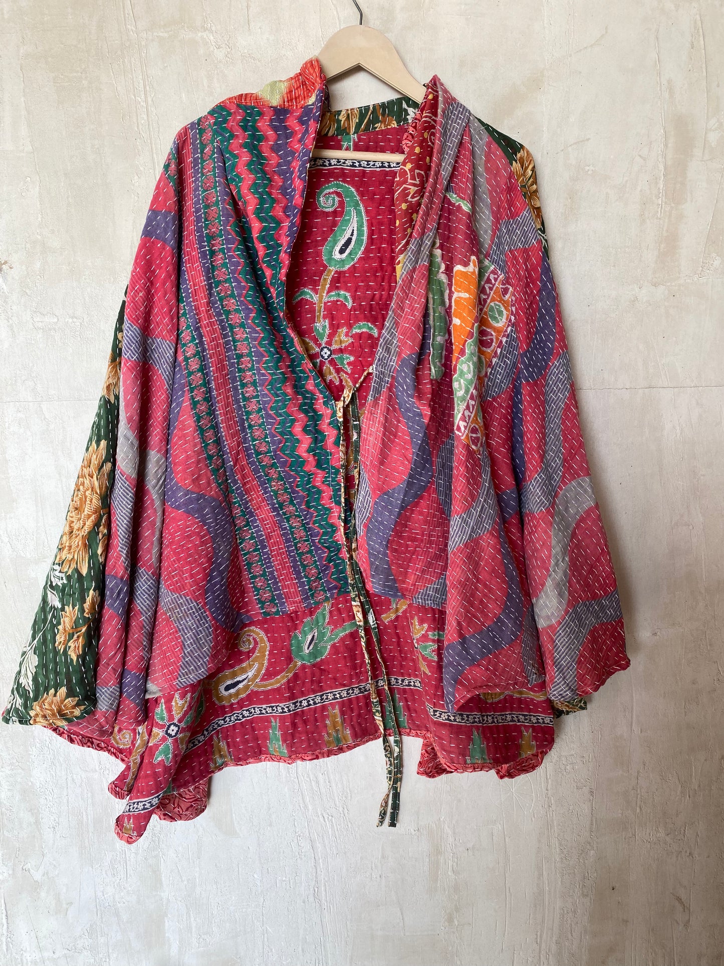 Kantha Hood Poncho KHDK 159