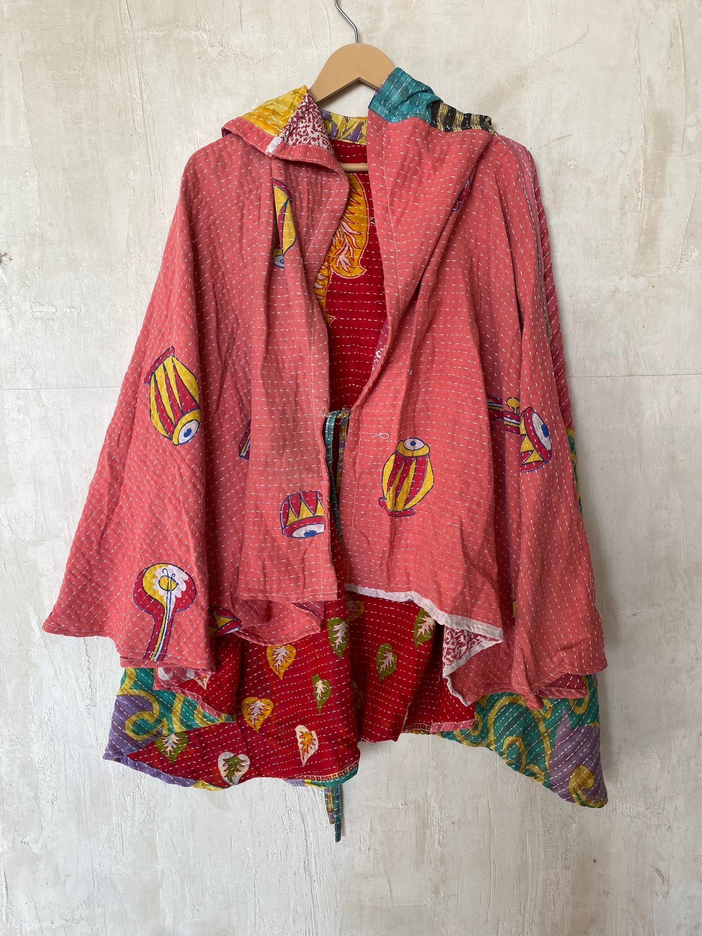 Kantha Hood Poncho KHDK 160