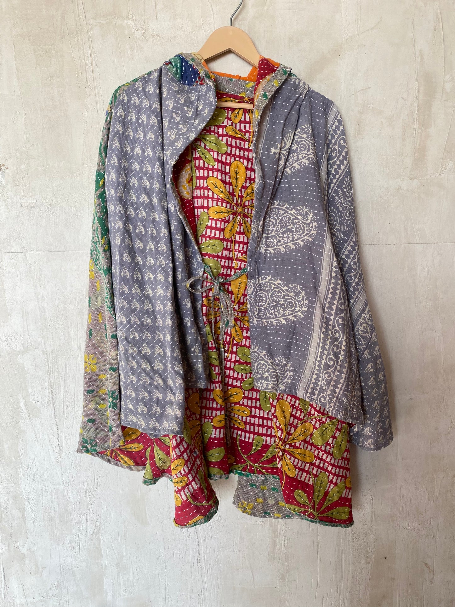 Kantha Hood Poncho KHDK 161