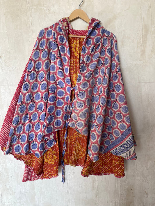 Kantha Hood Poncho KHDK 162