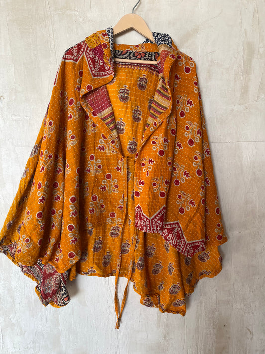 Kantha Hood Poncho KHDK 164