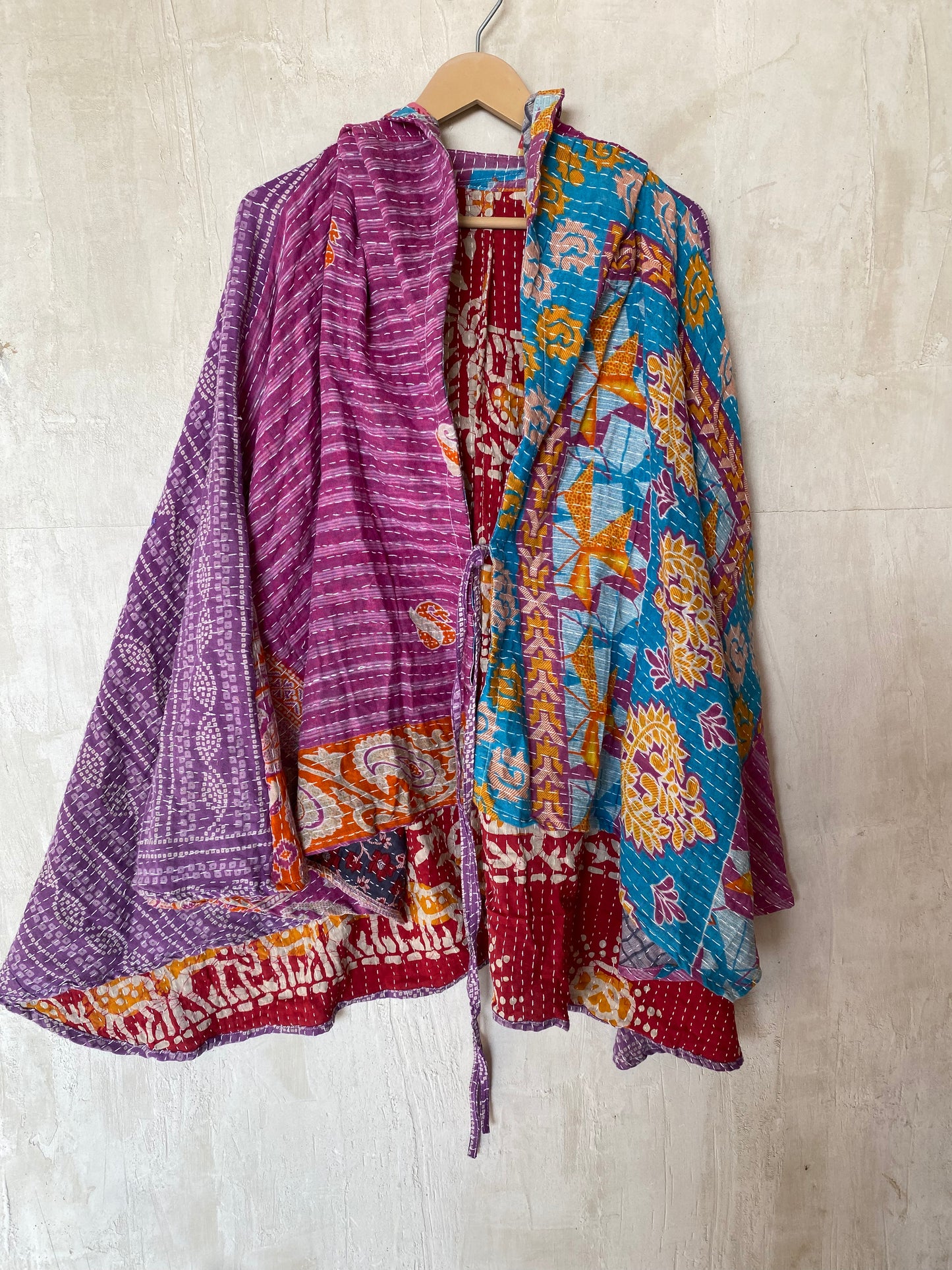 Kantha Hood Poncho KHDK 165