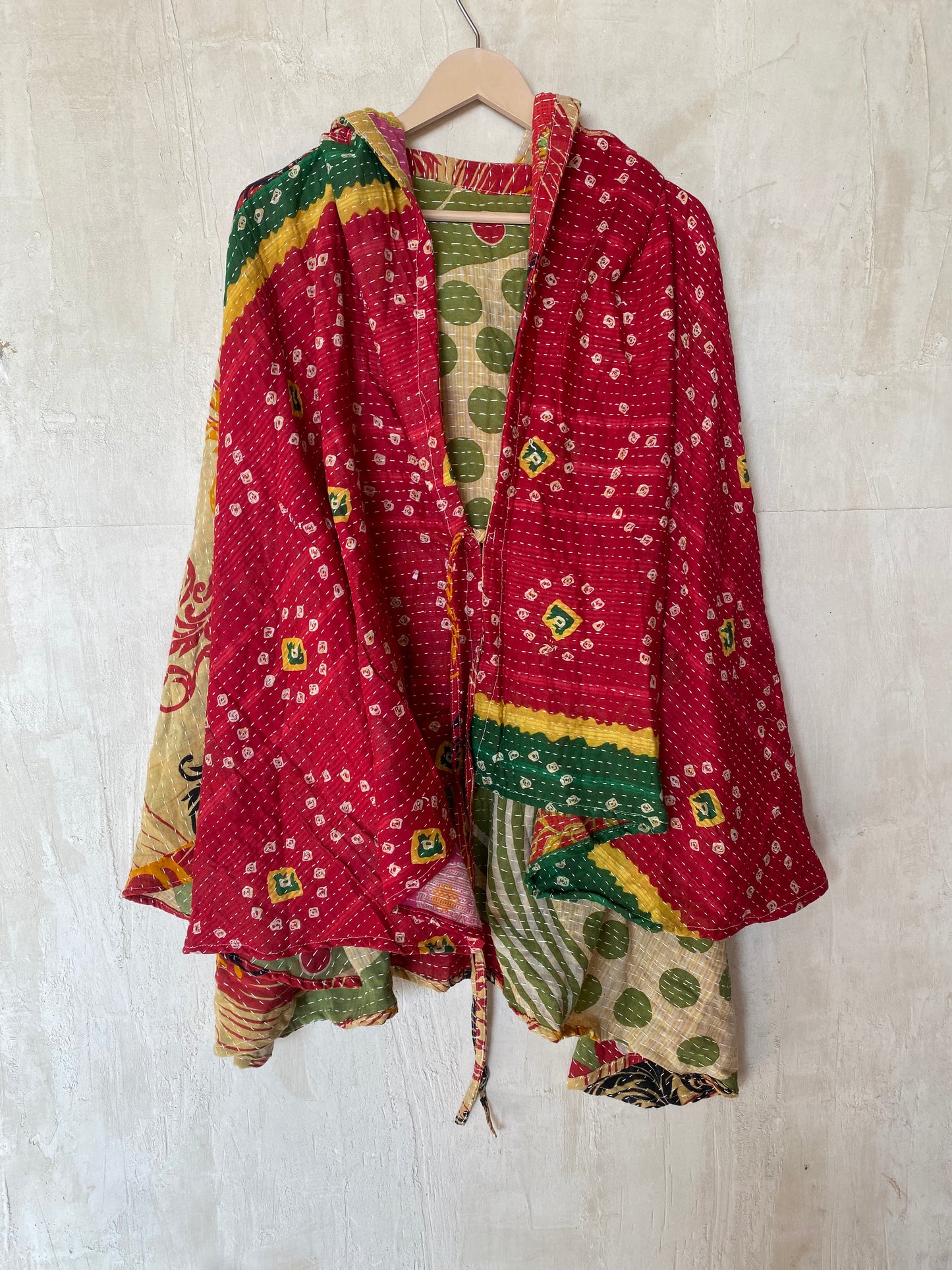 Kantha Hood Poncho KHDK 166