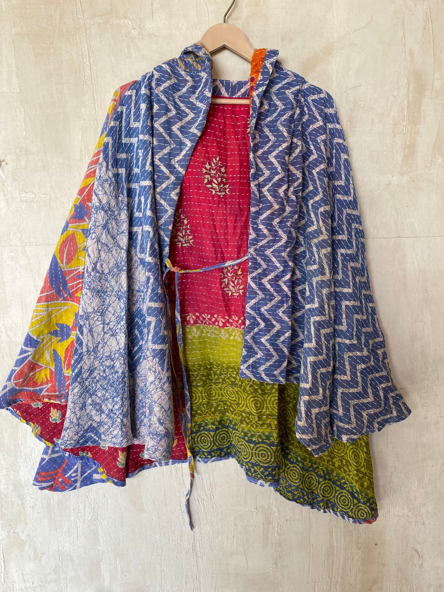 Kantha Hood Poncho KHDK 167