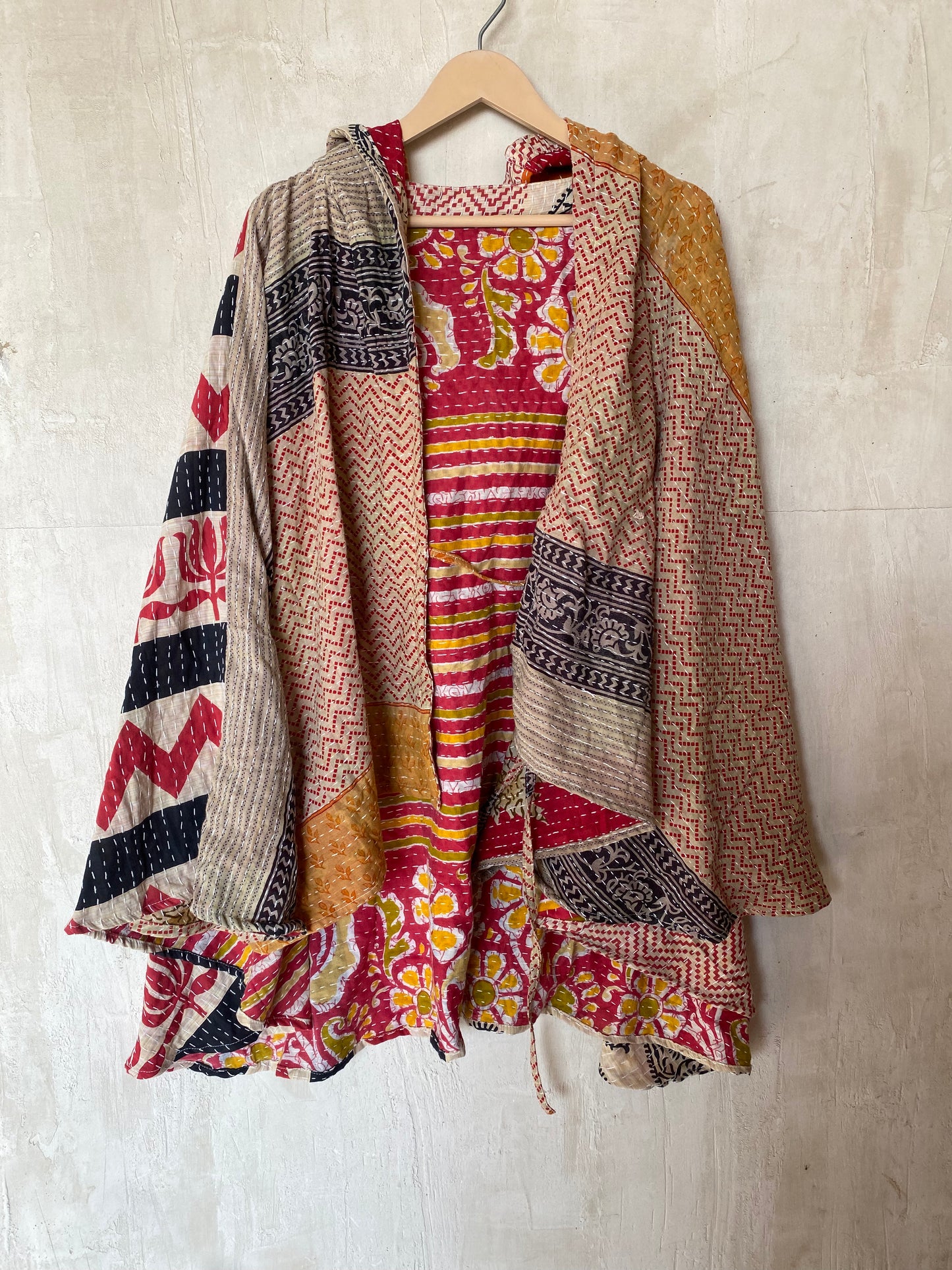 Kantha Hood Poncho KHDK 172