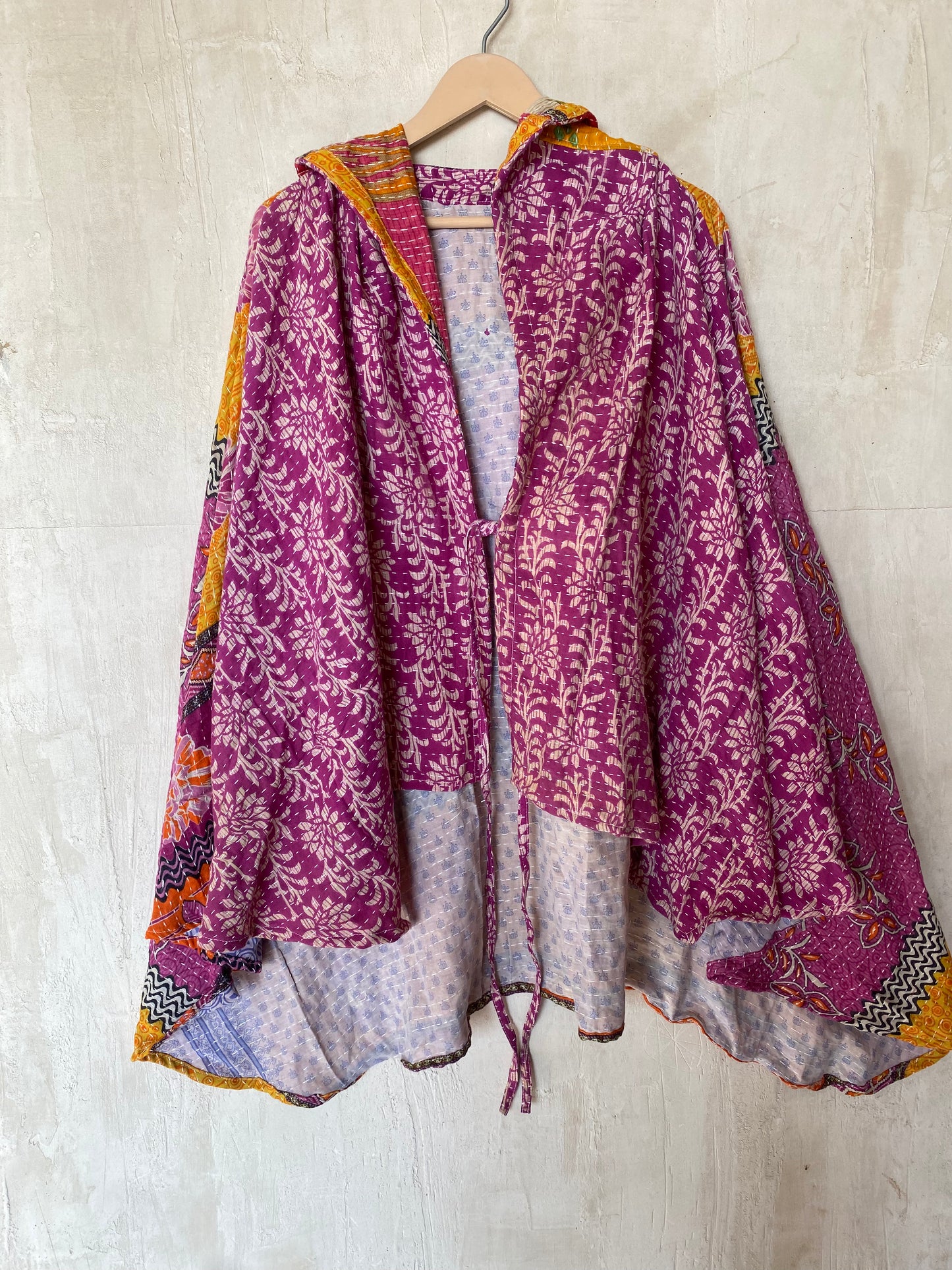 Kantha Hood Poncho KHDK 175