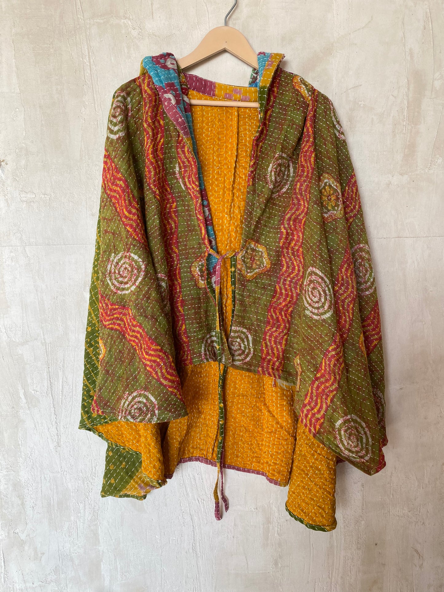 Kantha Hood Poncho KHDK 176