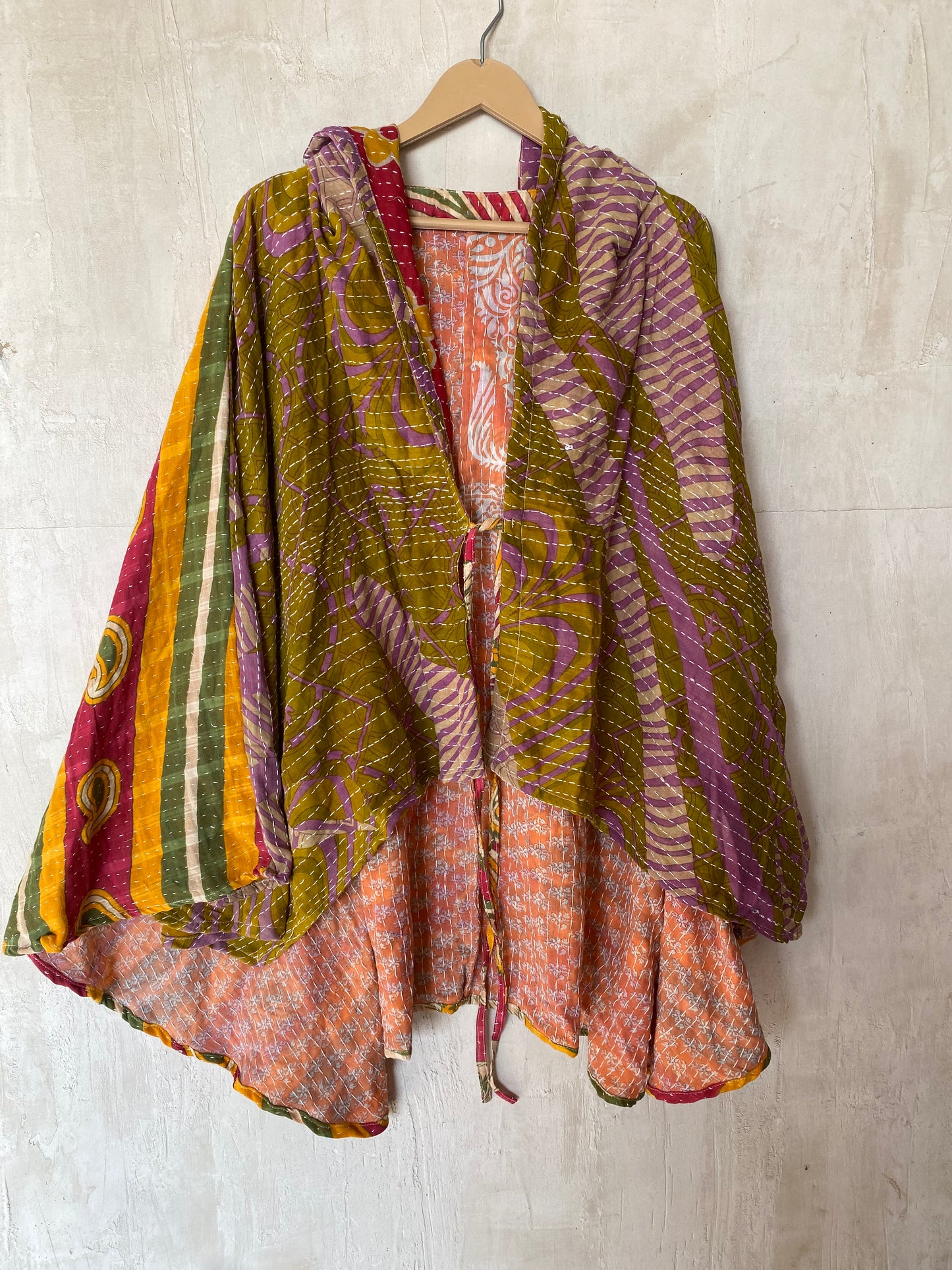 Kantha Hood Poncho KHDK 177