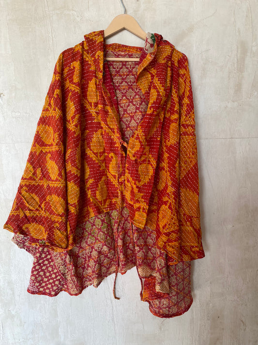 Kantha Hood Poncho KHDK 179