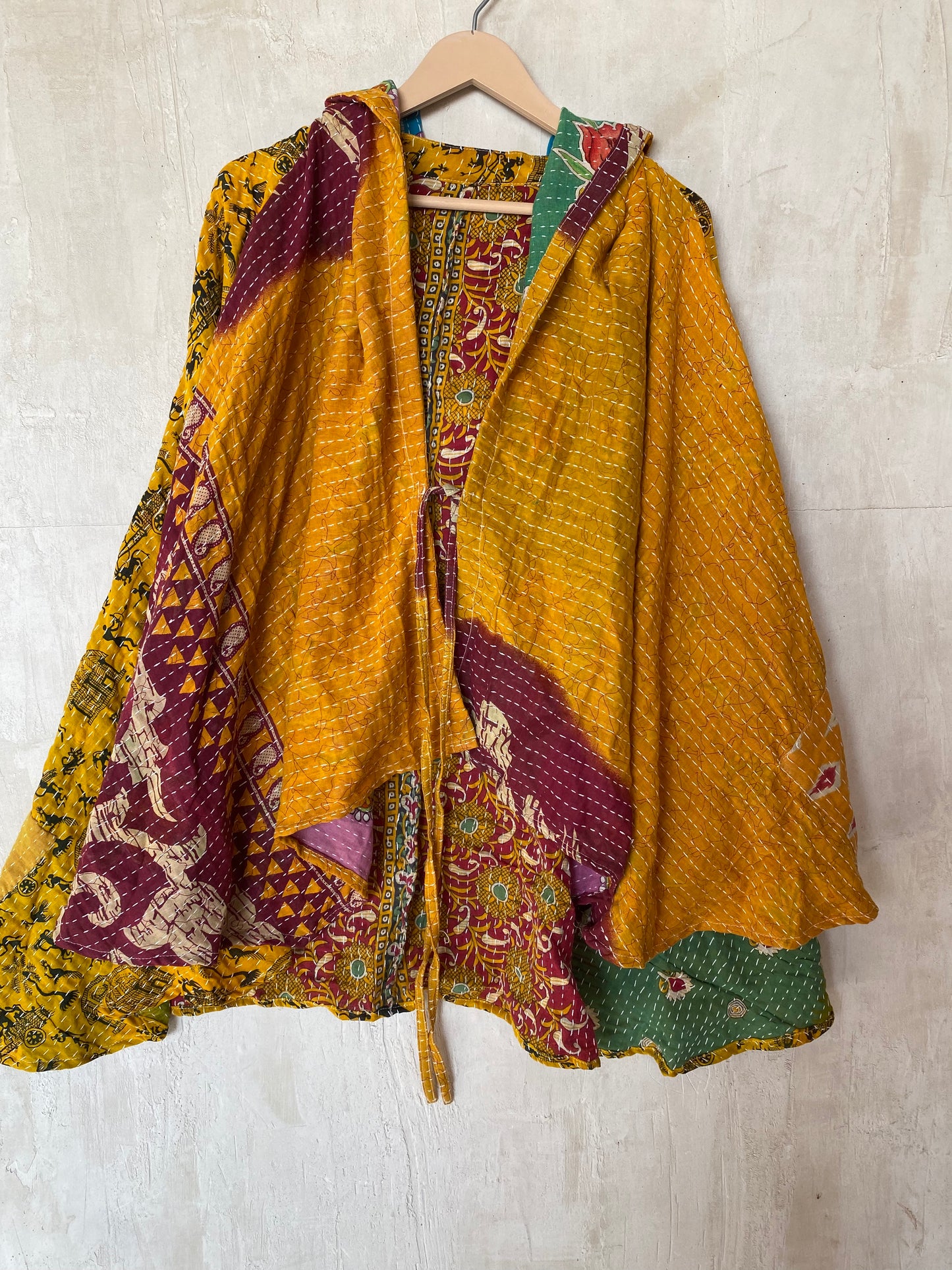 Kantha Hood Poncho KHDK 184