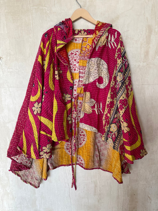 Kantha Hood Poncho KHDK 185