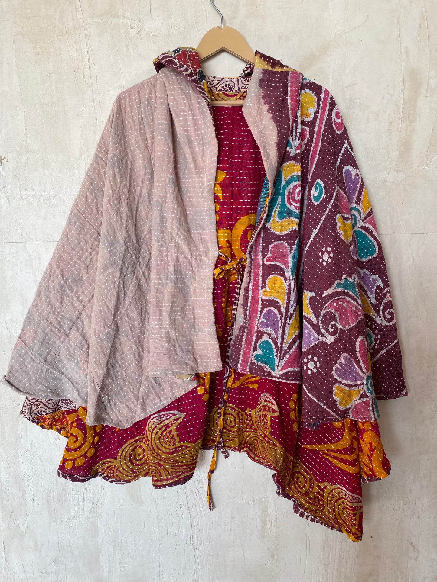 Kantha Hood Poncho KHDK 186