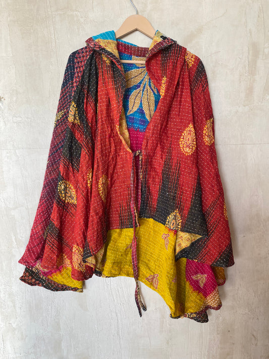 Kantha Hood Poncho KHDK 187