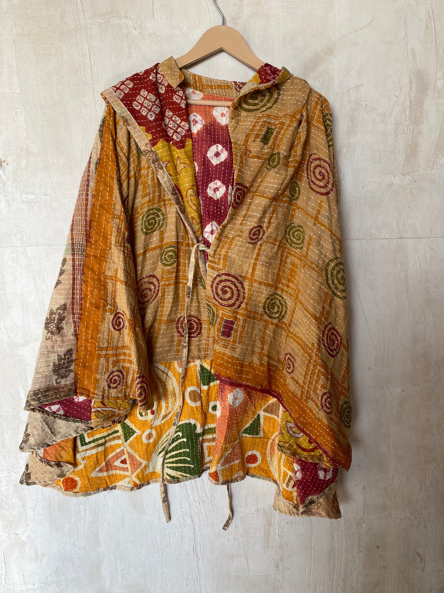 Kantha Hood Poncho KHDK 190