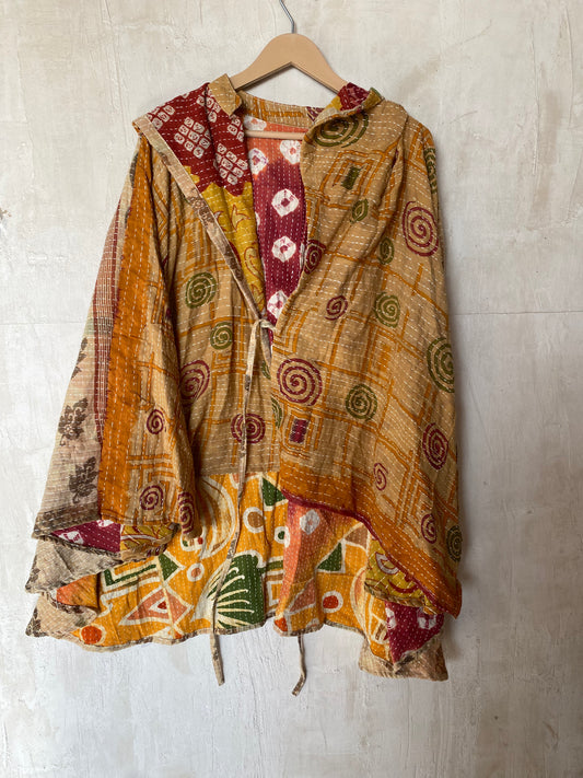 Kantha Hood Poncho KHDK 190