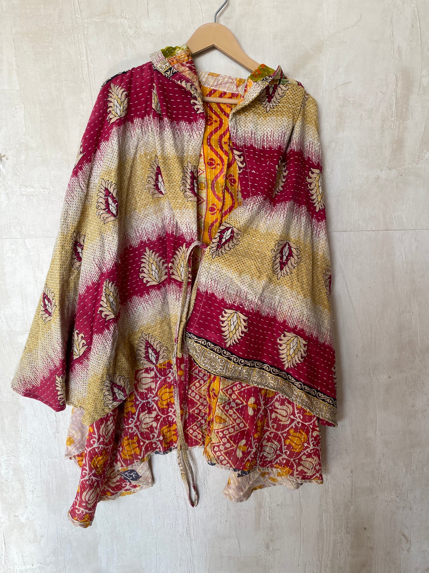 Kantha Hood Poncho KHDK 192