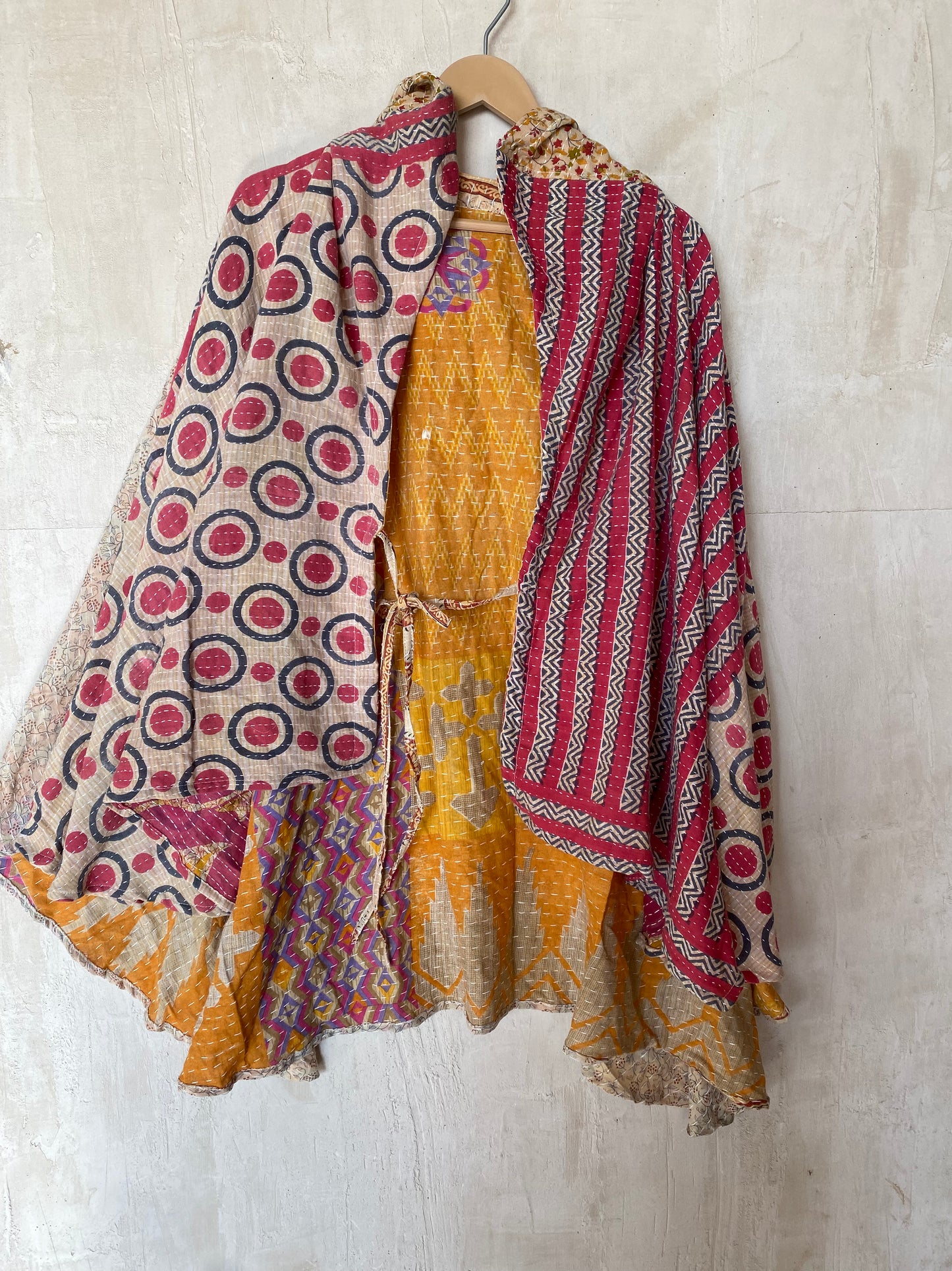 Kantha Hood Poncho KHDK 194