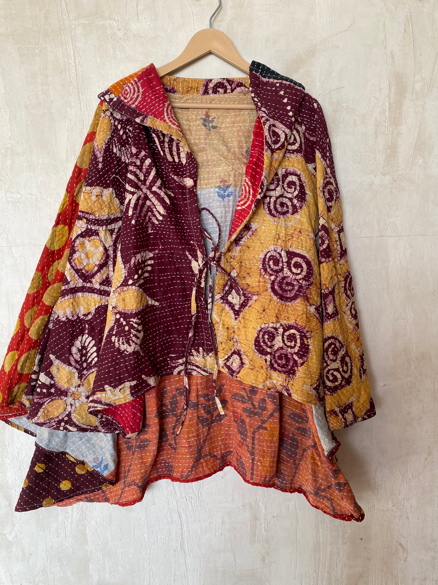 Kantha Hood Poncho KHDK 20