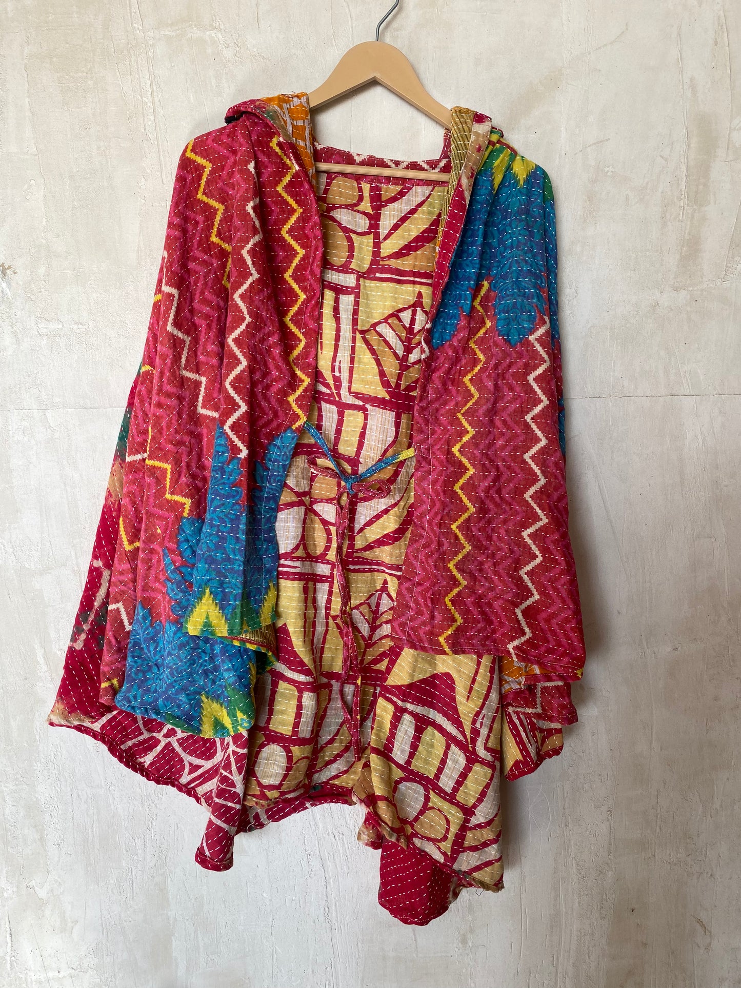 Kantha Hood Poncho KHDK 200