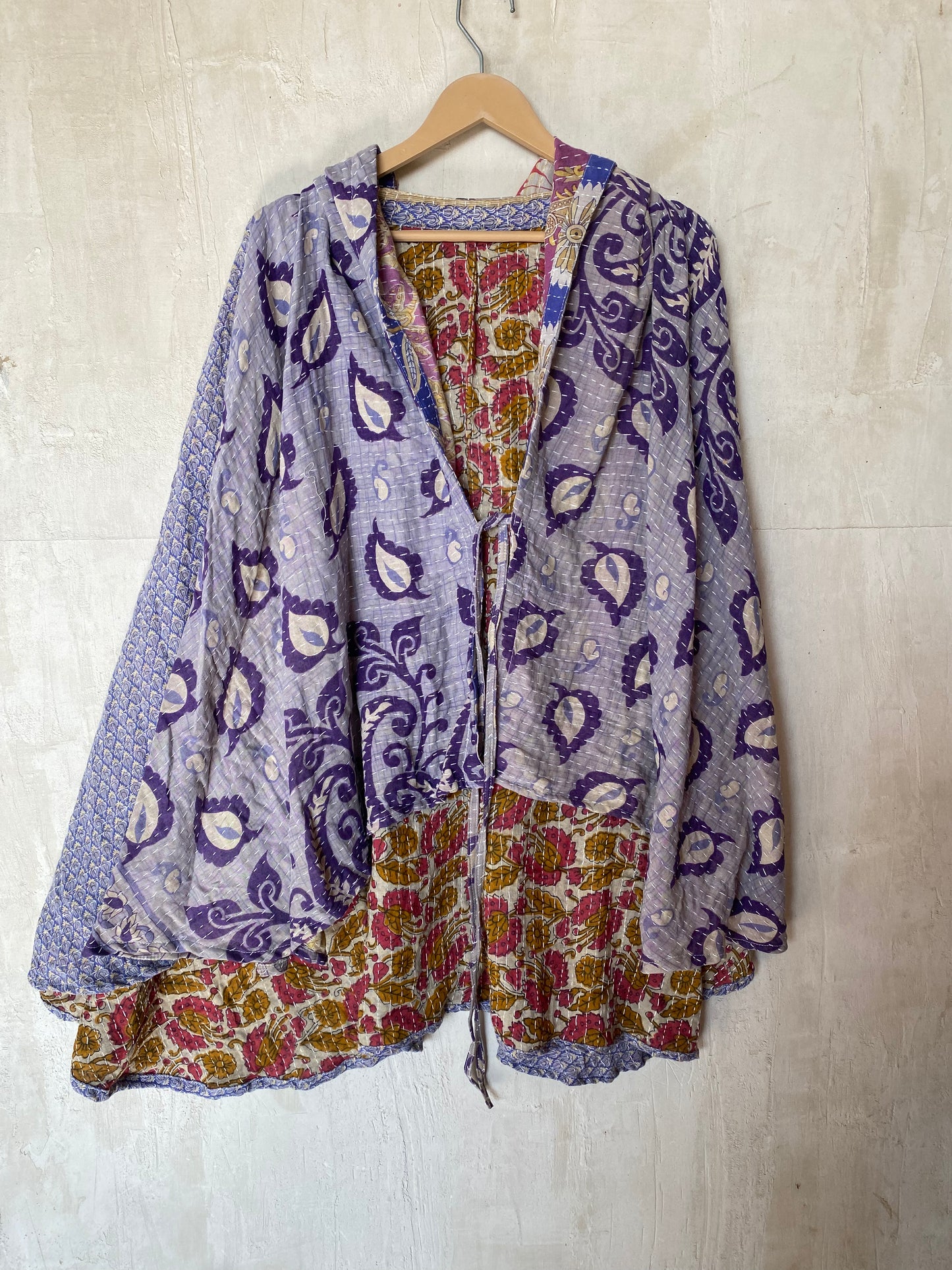 Kantha Hood Poncho KHDK 206