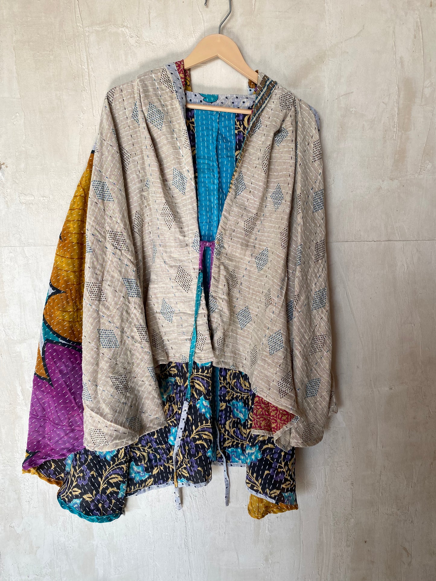 Kantha Hood Poncho KHDK 208