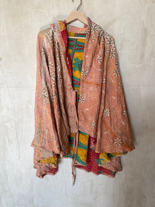 Kantha Hood Poncho KHDK 209